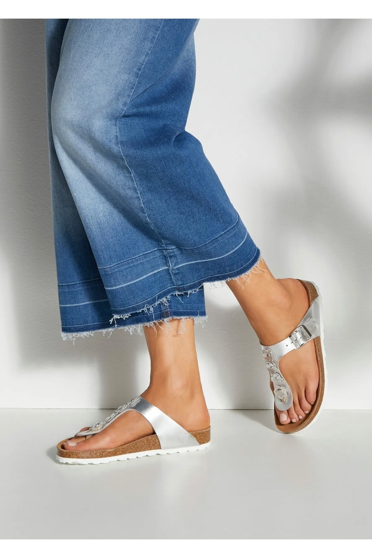 LASCANA  Sandalette - Weiß - Flacher Absatz
