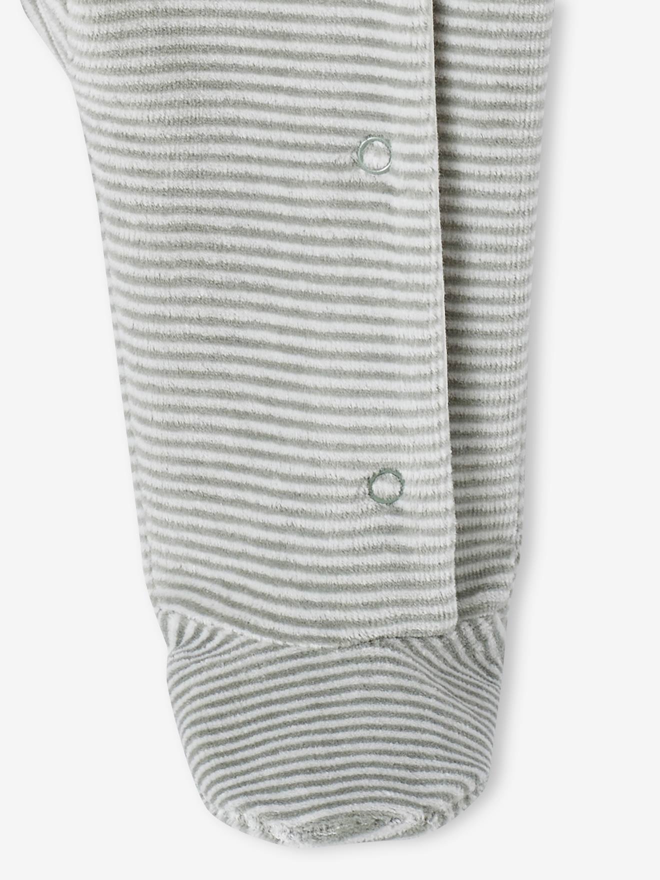 Lot de 2 dors-bien ouverture devant bébé en velours denim gris