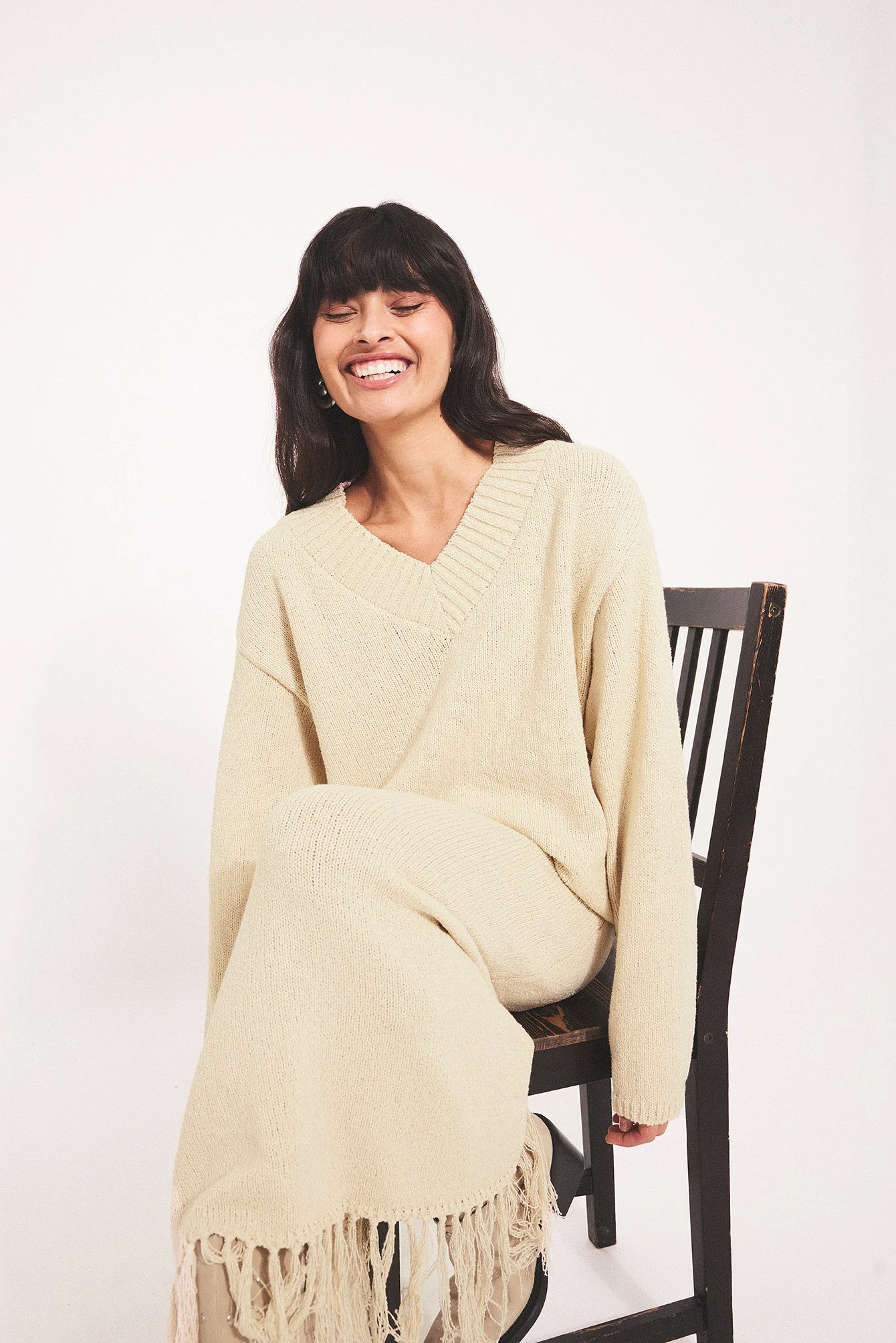 Strickpullover mit V-Ausschnitt