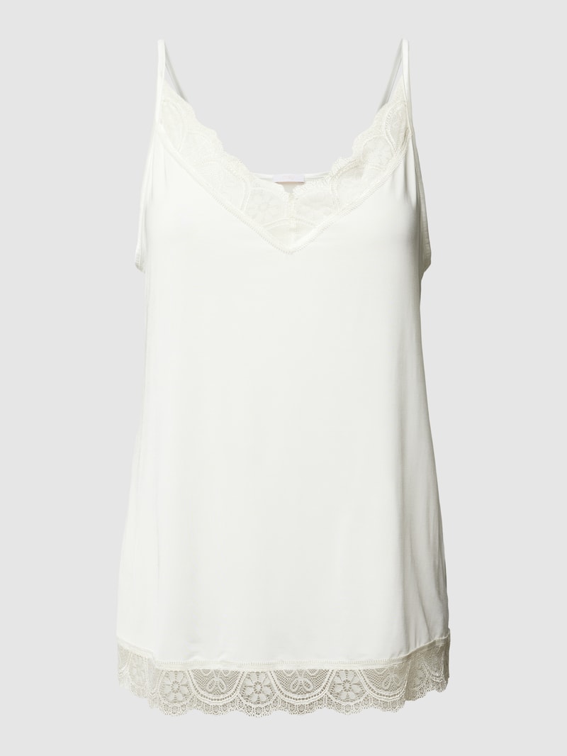 Unterhemd mit Spitzenbesatz Modell 'Camisole Poetry Fame' in offwhite