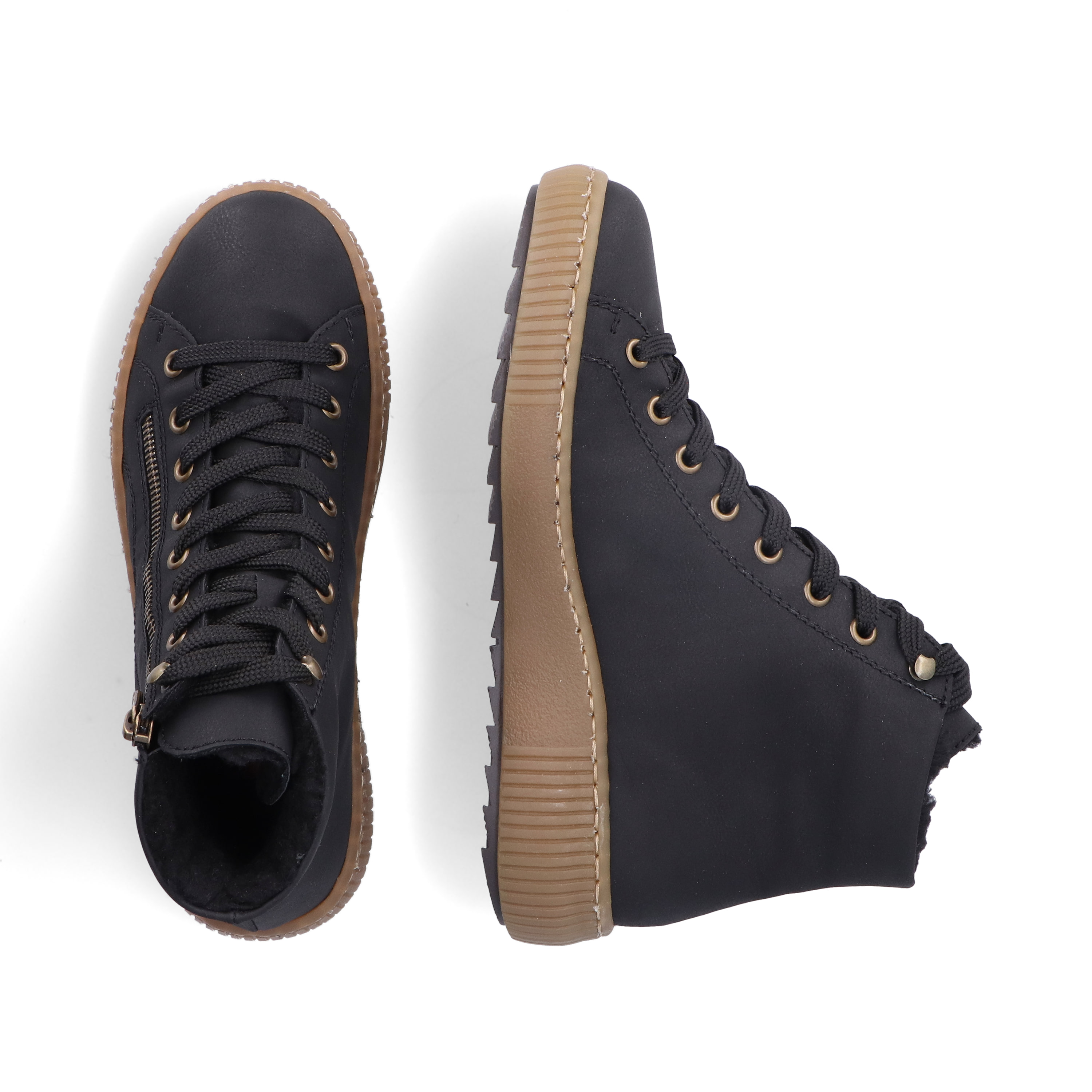 Rieker Damen Schnürschuhe asphaltschwarz