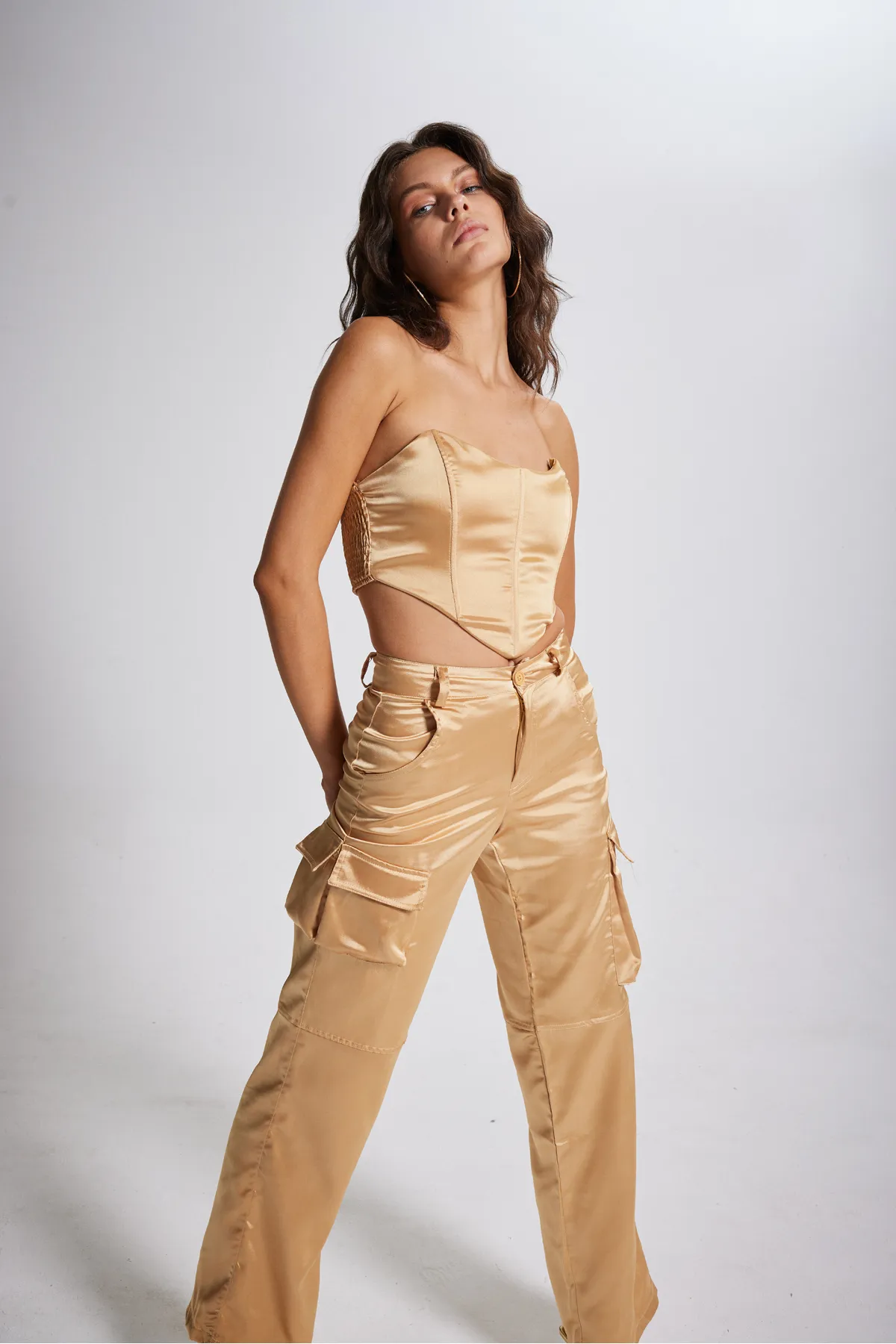 HOLLY LOLLY  Crop Model Bügel-Satin Maddy Bustier Beige