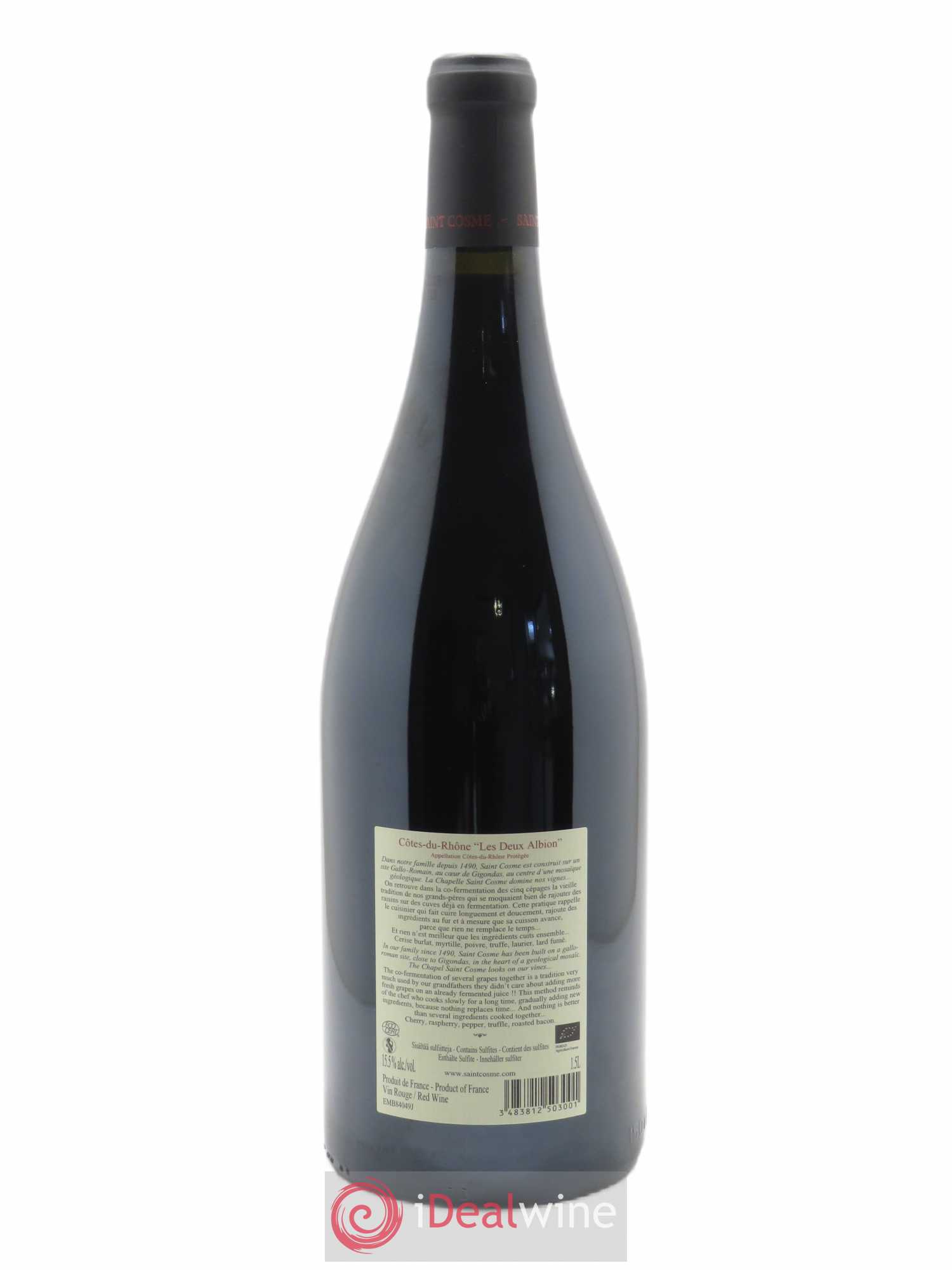 Côtes du Rhône Les Deux Albion Saint Cosme  2020 - Lot de 1 Magnum