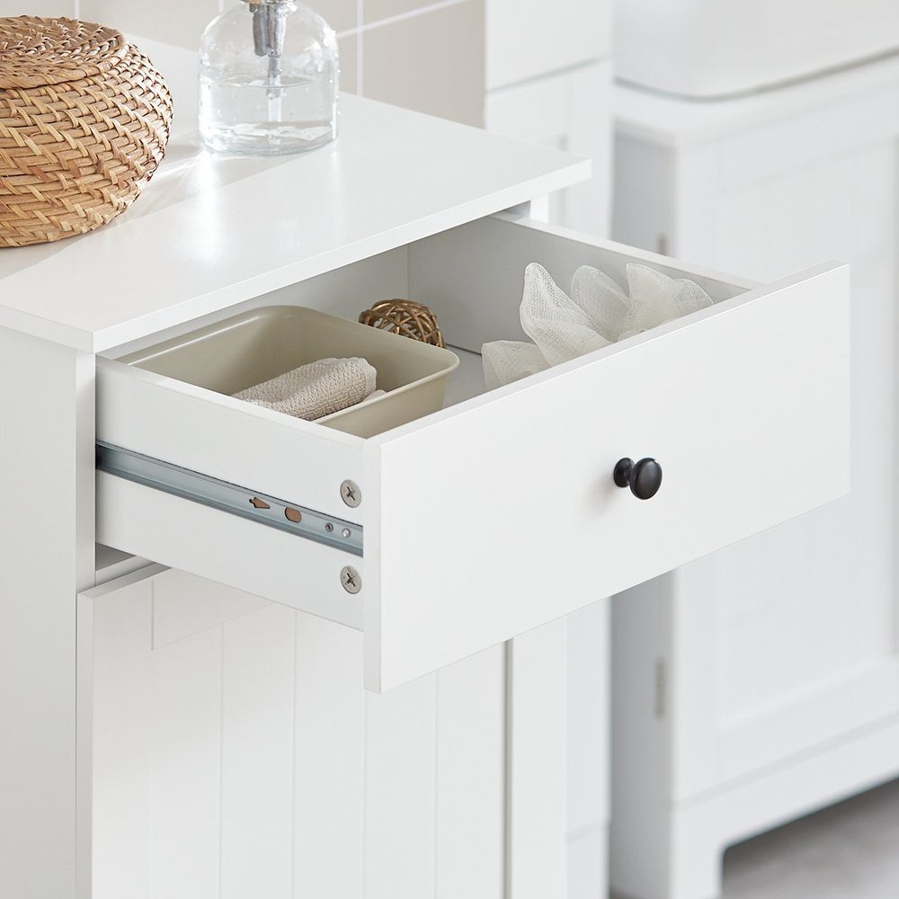 SoBuy Wäscheschrank BZR21 mit ausklappbarem Wäschetruhe Wäschesammler mit Schubladen Wäschekorb