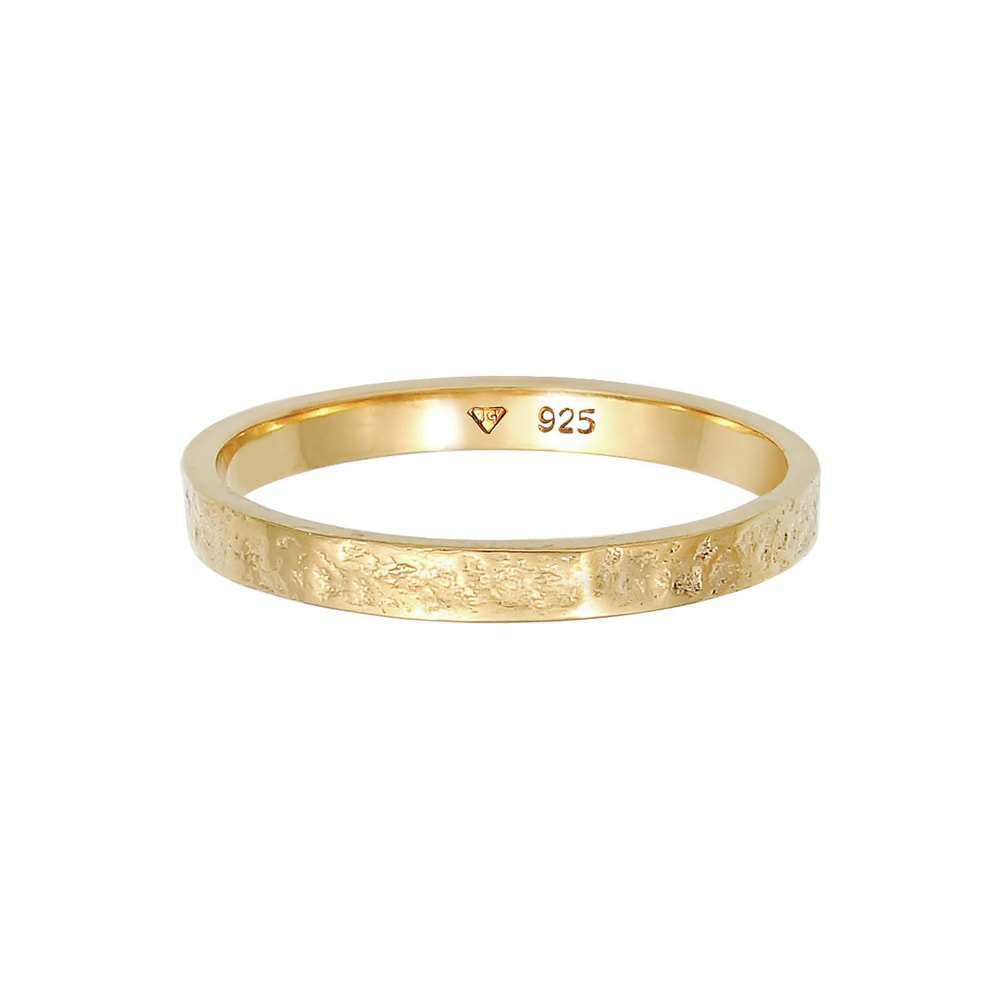 Elli Elli Bague Femmes Bande Partenaire Basique Organic Look en Argent Sterling 925 Bague