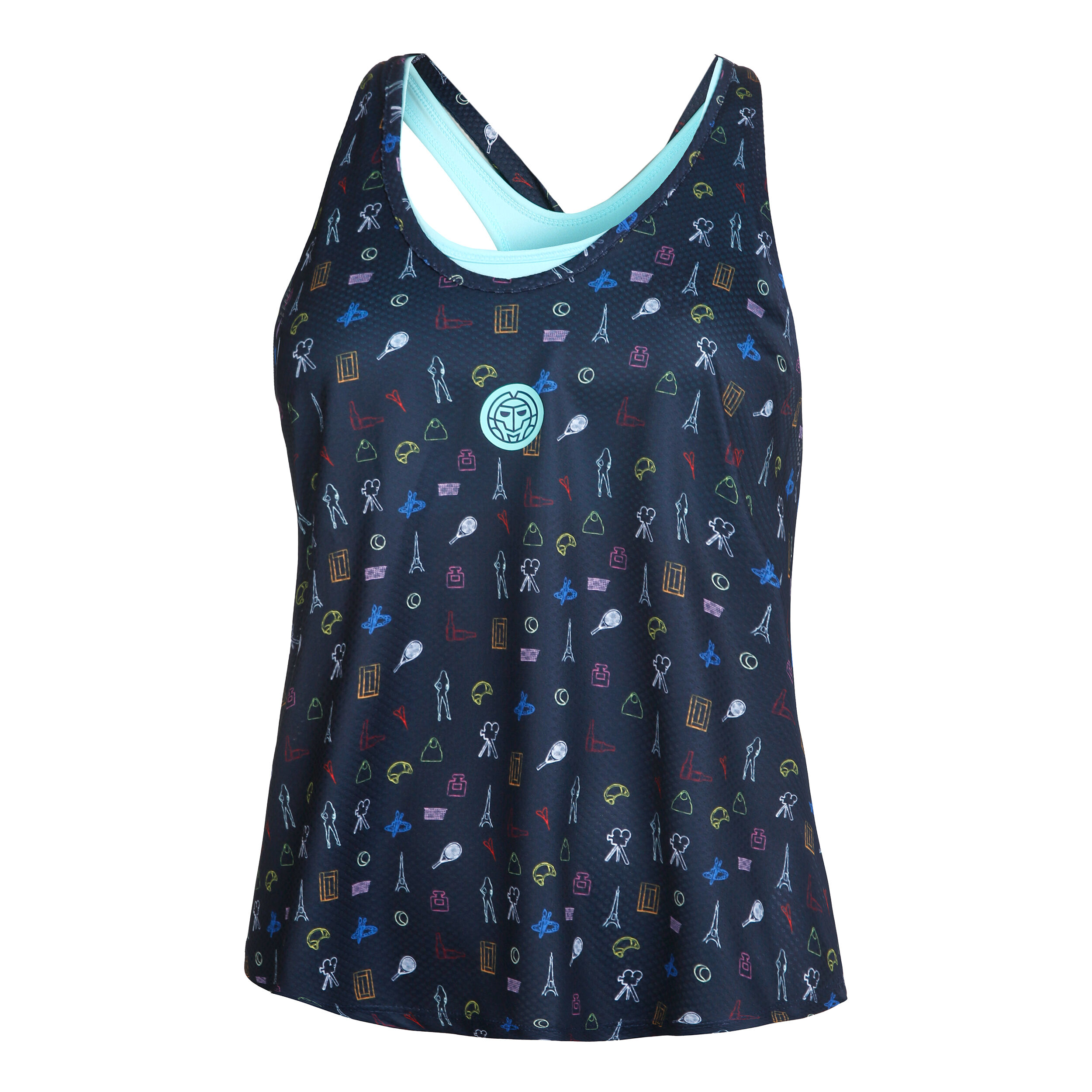 NATLI Tech Tank-Top Damen - Dunkelblau, Mehrfarbig
