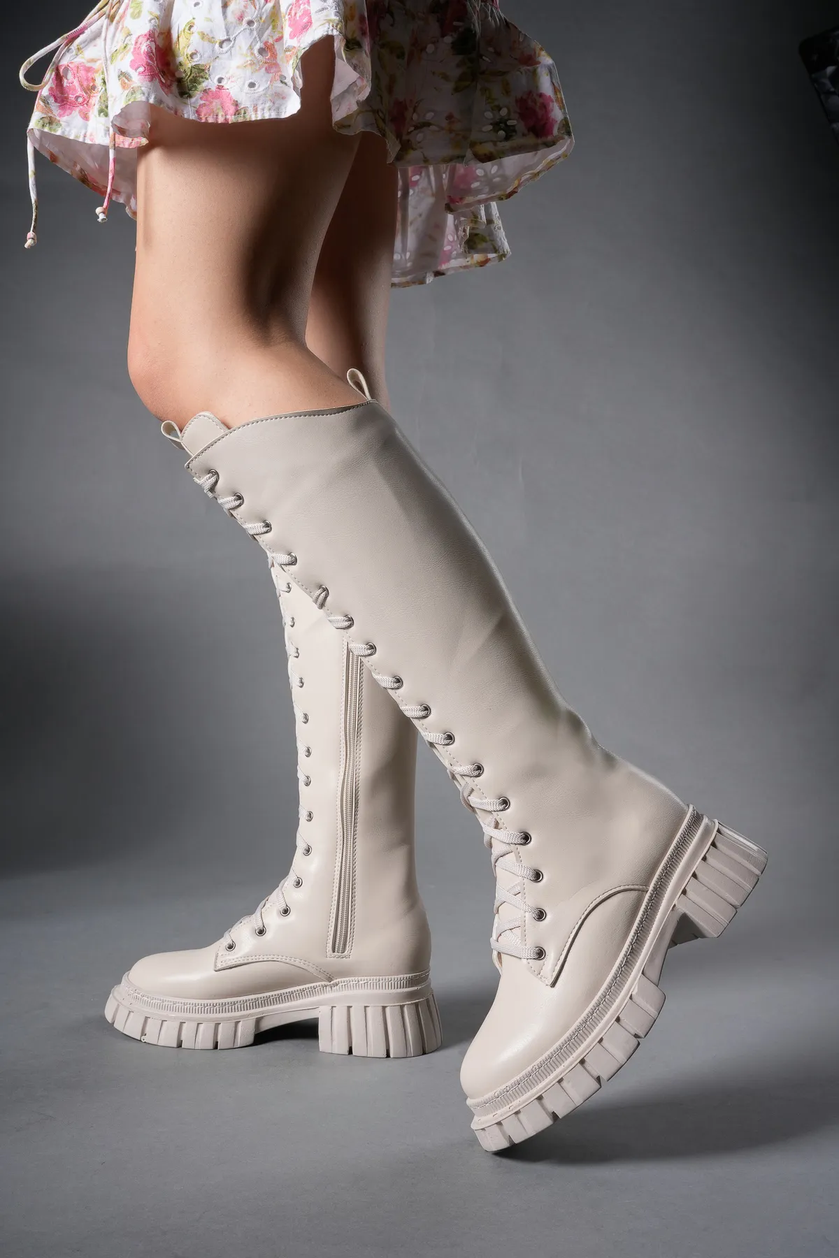 Riccon  Ringneth Damenstiefel 00121401 Beige Leder