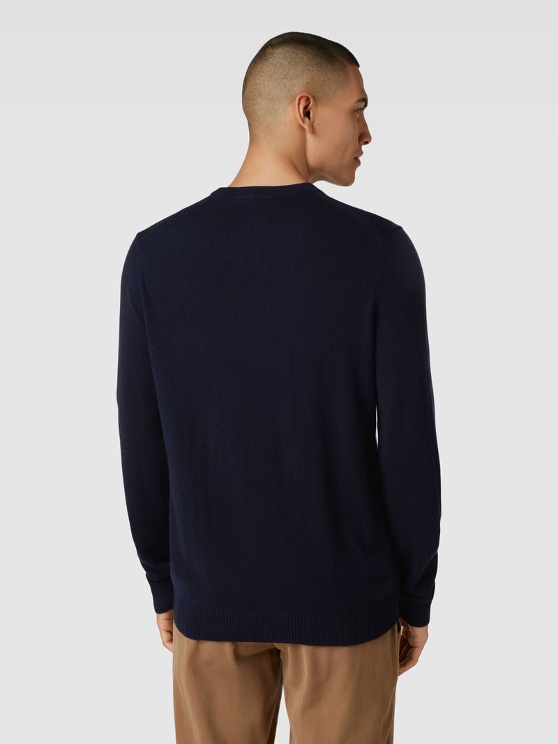 Strickpullover aus Kaschmir mit Rundhalsausschnitt in marineblau