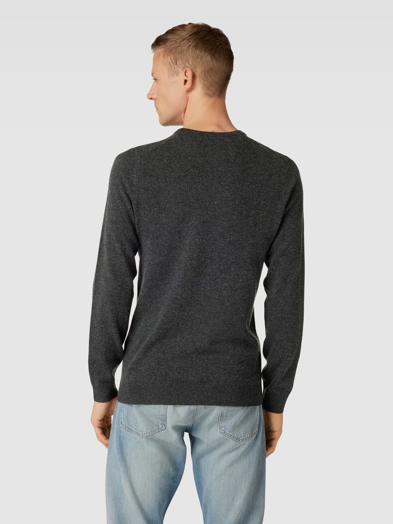 Strickpullover in melierter Optik in dunkelgrau meliert