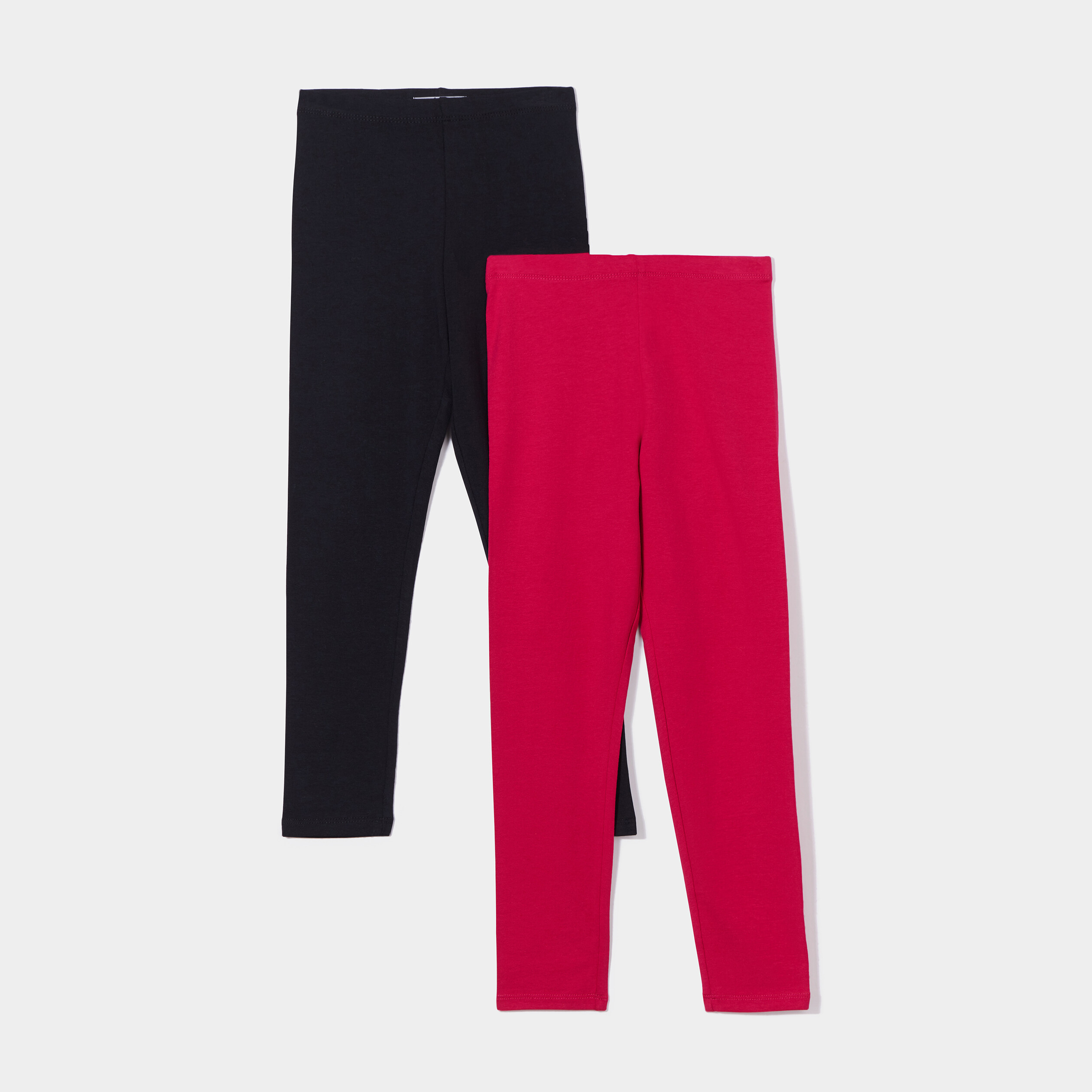Lot 2 leggings coton noir fille | La Halle