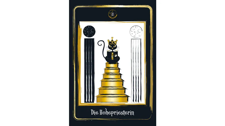 Golden Black Cat Tarot - Hochwertige Stülpdeckelschachtel mit Goldfolie