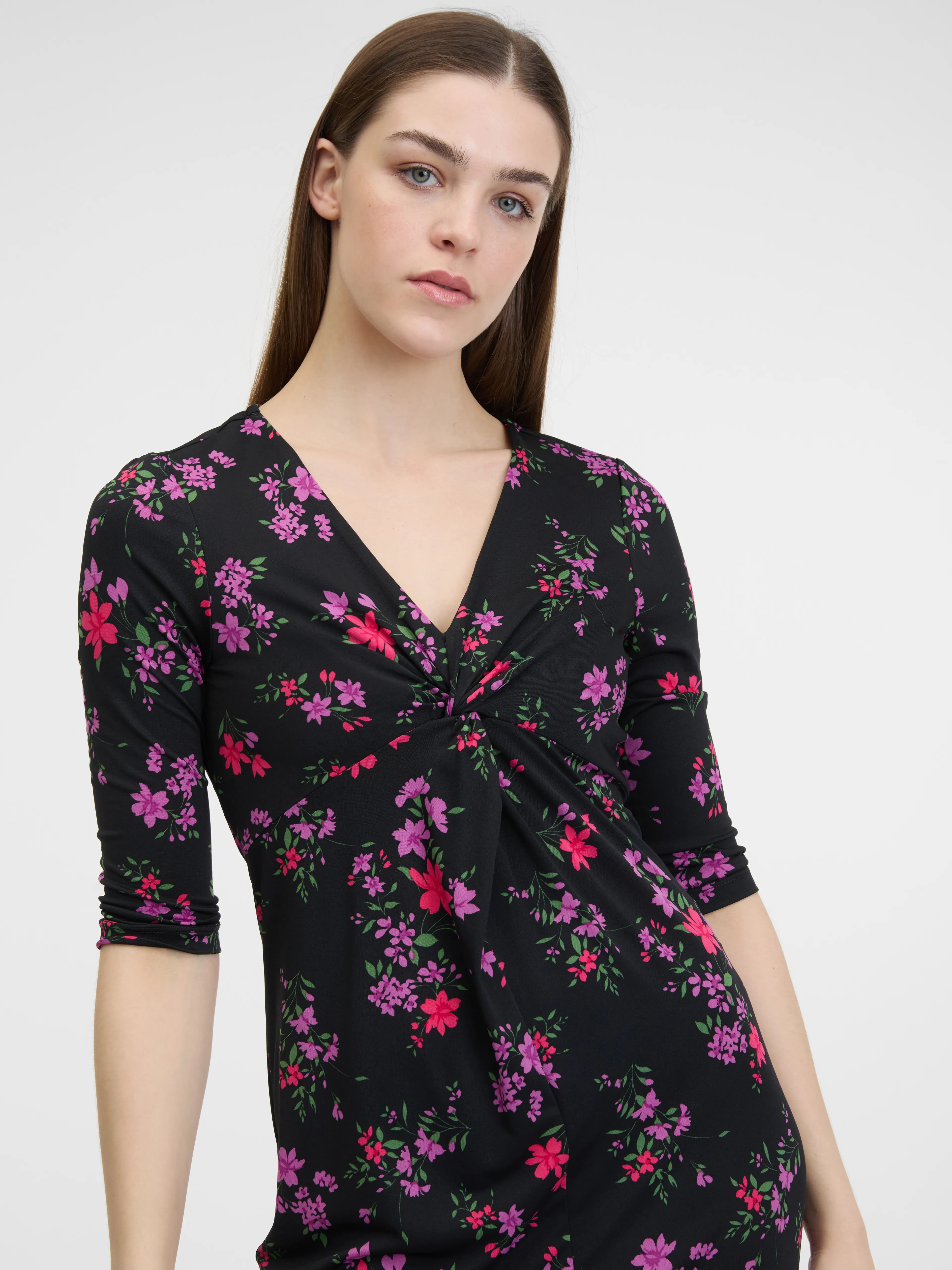 Schwarzes Damen-Blumenkleid ORSAY