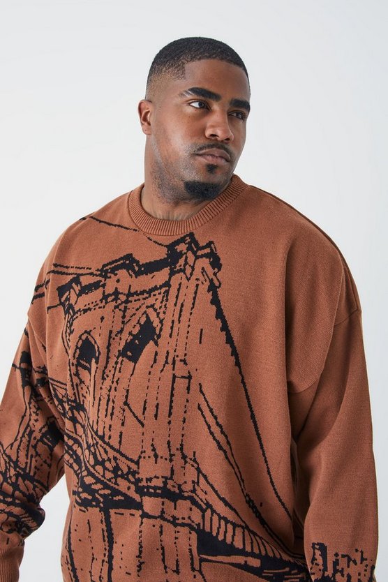 Plus Oversize Pullover mit Print