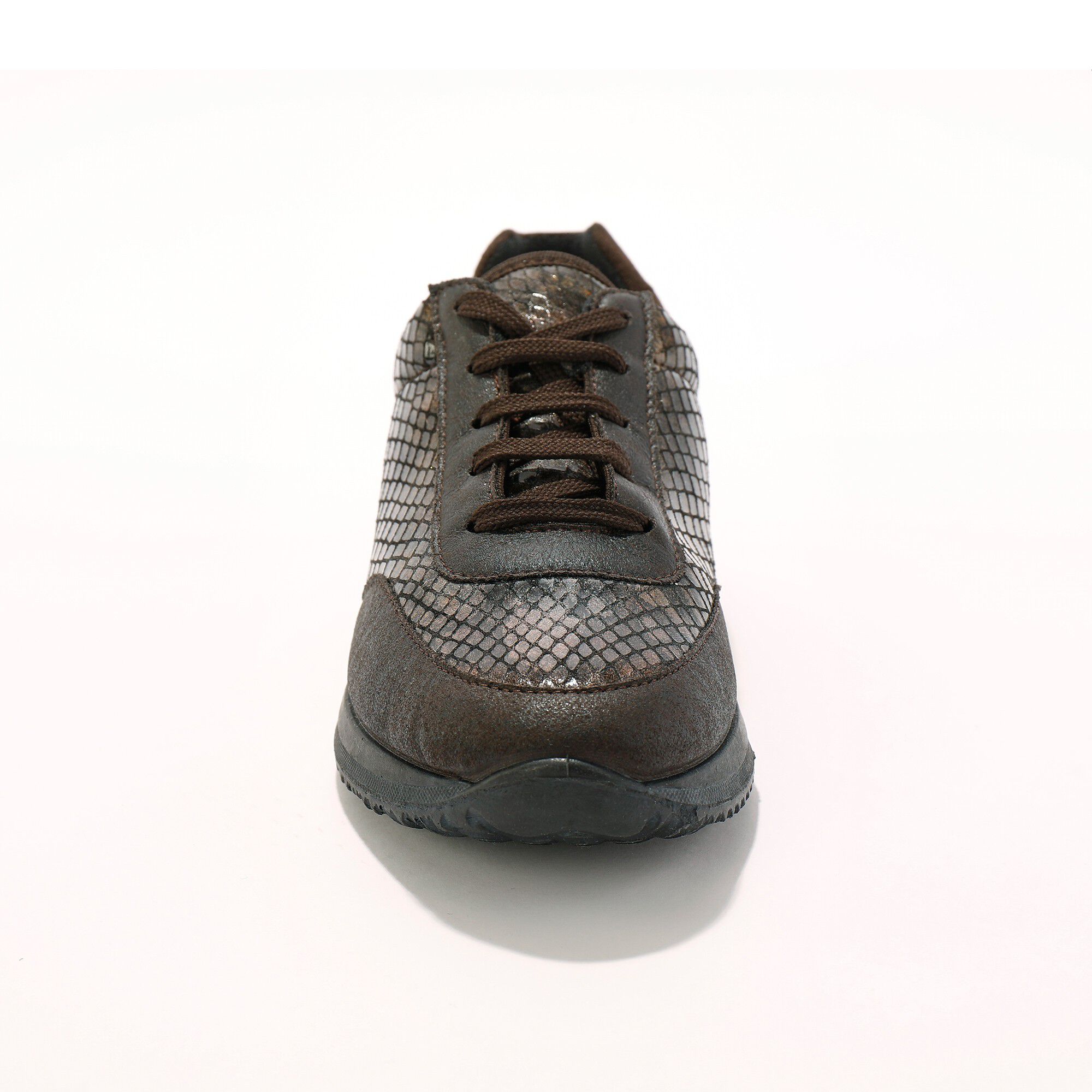 Baskets lacées spécial pieds sensibles en tissu extensible