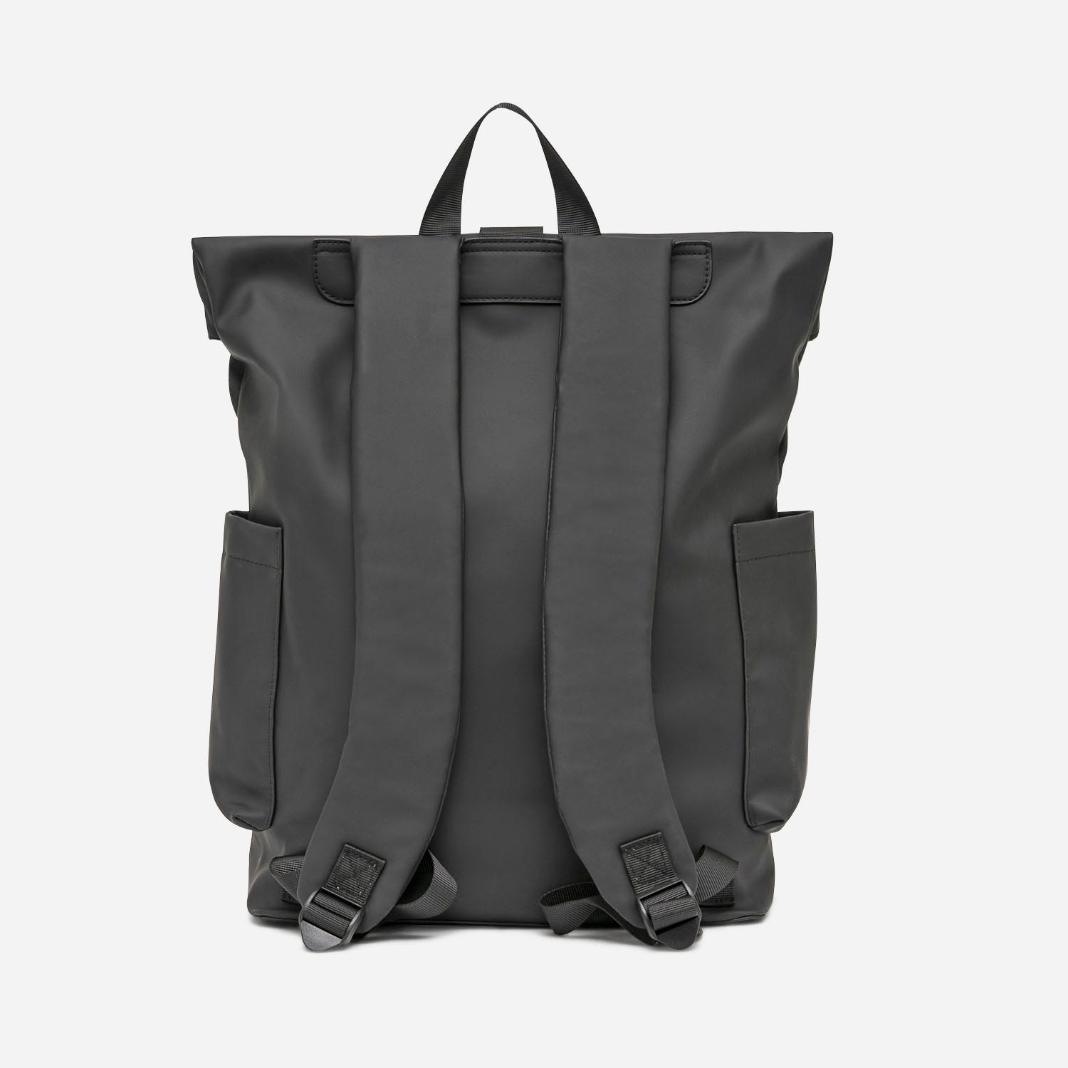 Sac à dos noir enduit mat