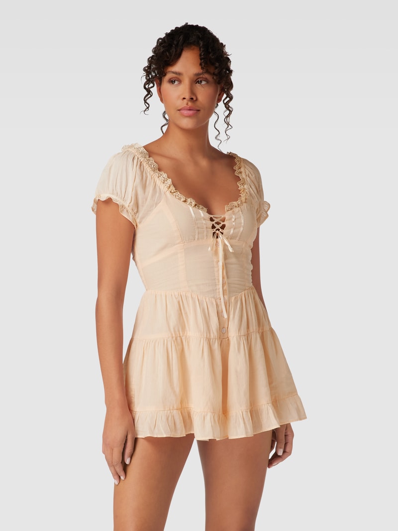 Playsuit mit Spitzenbesatz Modell 'Lilly' in ecru