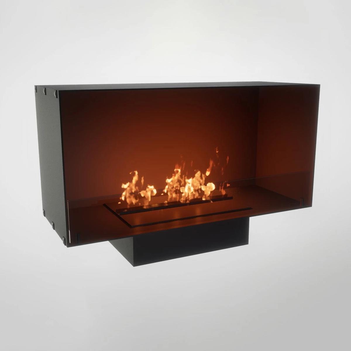 Foco Foco One 1000, Bioethanol-Wandkamin mit eingebautem Brenner, einseitig, manueller oder automatischer Brenner, 4,4 kW.