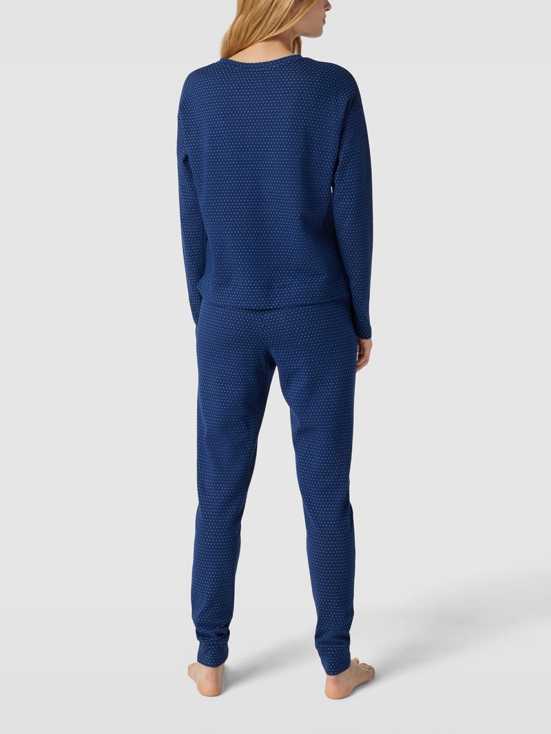 Pyjama mit Allover-Muster in marineblau