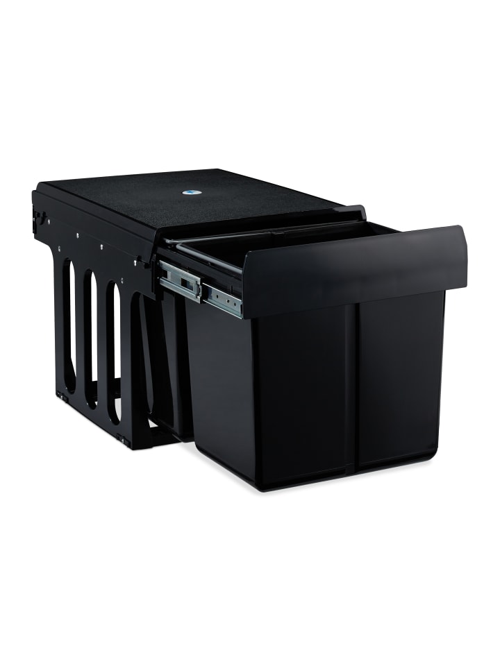 relaxdays Mülltrennsystem Schwarz 2x15L günstig kaufen onesize