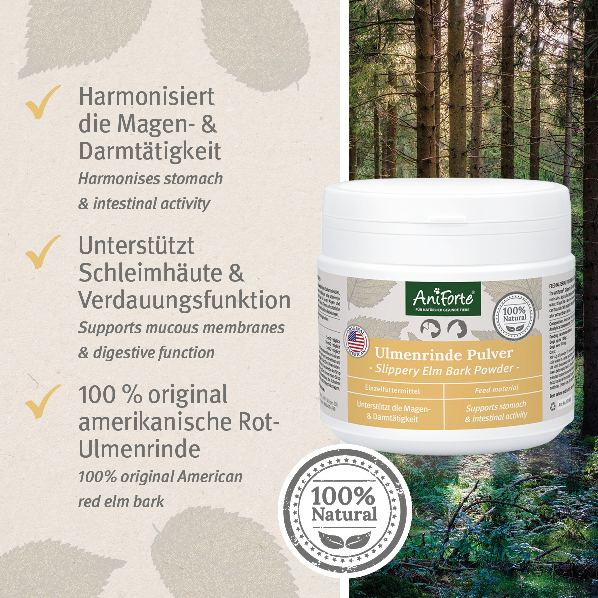 Aniforte Ergänzungsfutter & Aufzucht Aniforte Ulmenrinde 100 g