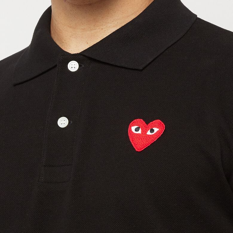 Comme des Garcons Play Play Polo Shirt Red Heart black