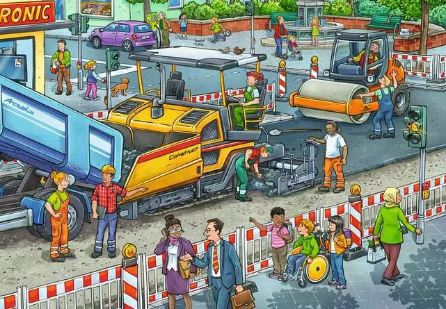 Kinderpuzzle ab 3 Jahren - Straßenbaustelle - 12 Teile