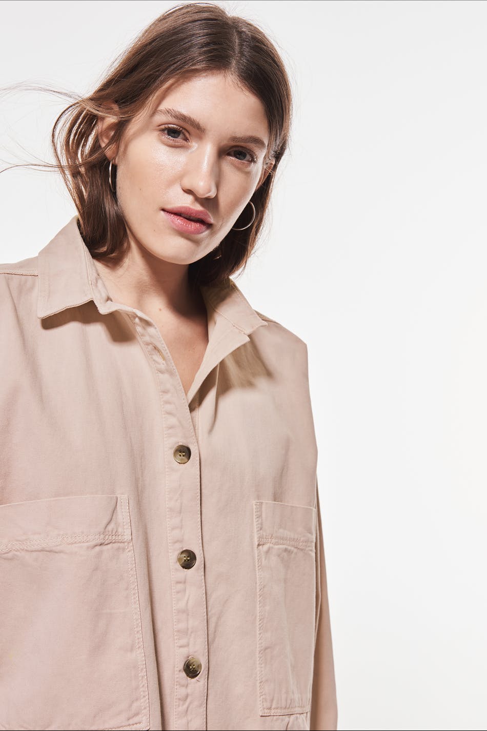 Oversized denim shirt