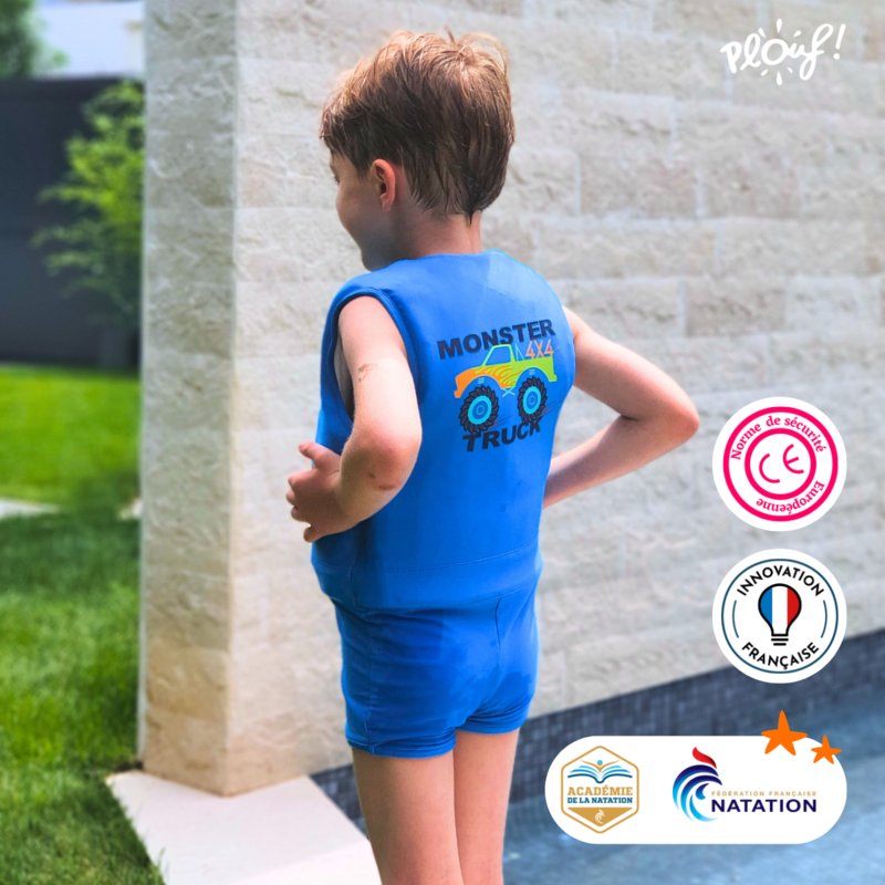 Maillot de bain flottant : Camion 4x4 Bleu
