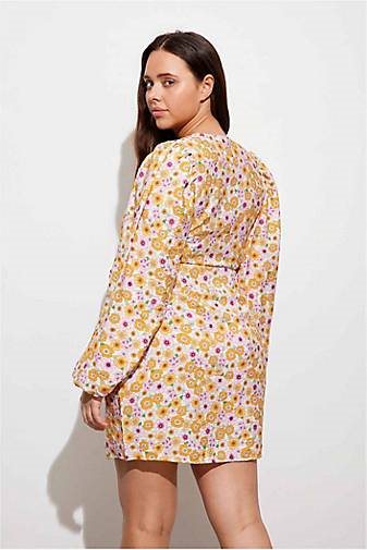 Envii Damen Wickelkleid ENROBYN LS V-N DRESS AOP