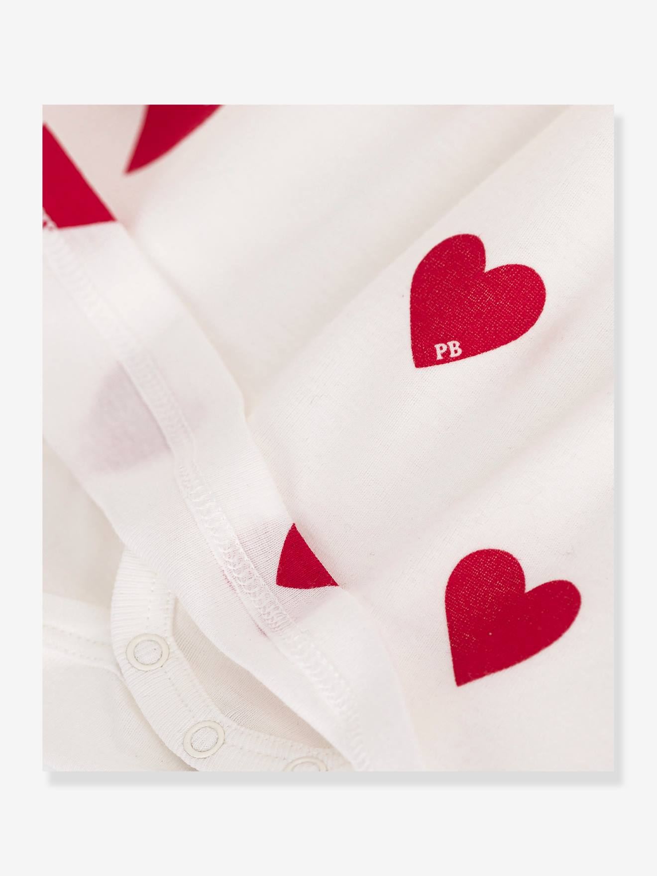 Petit Bateau Mädchen Bodykleid PETIT BATEAU, Herzen - weiß