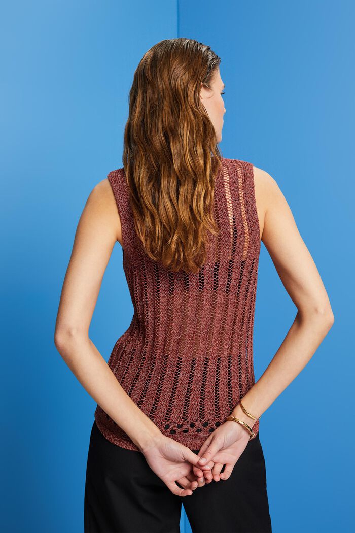 Ärmelloser Mouliné-Pullover, Baumwollmix