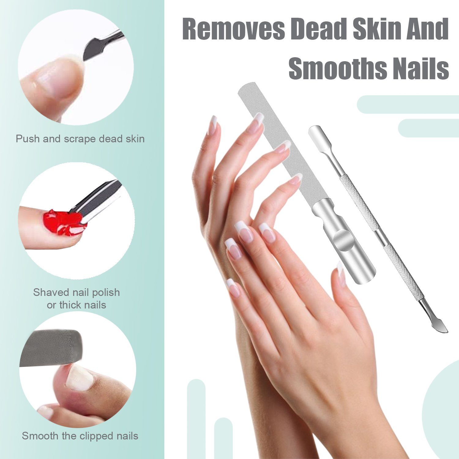 SOEKAVIA Nagelknipser-Set, Super scharf Nagelzange für Dicken & Eingewachsenen Harten Fußnägel, Profi Fußnagel Nagelknipser, Nagelfeile und Weicher Griff Nagelschere Set
