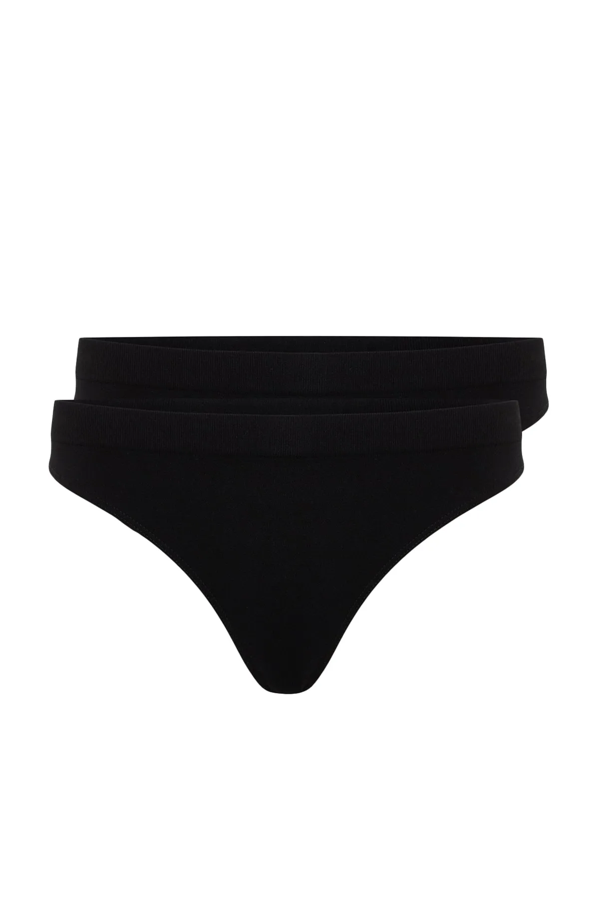 Trendyol Collection  Schwarze 2er-Pack nahtlose/nahtlose brasilianische Strickhöschen THMAW24KU00003