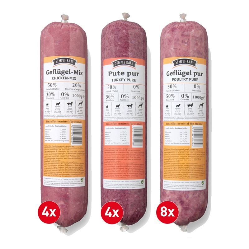 Simple BARF BARF/ Frostfutter Simple BARF Geflügel Paket 16x1000g