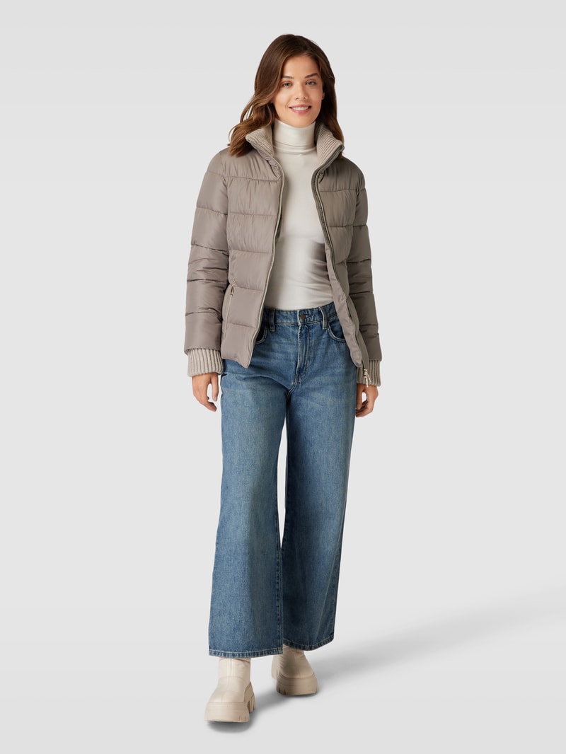 Steppjacke mit Zweiwege-Reißverschluss in taupe