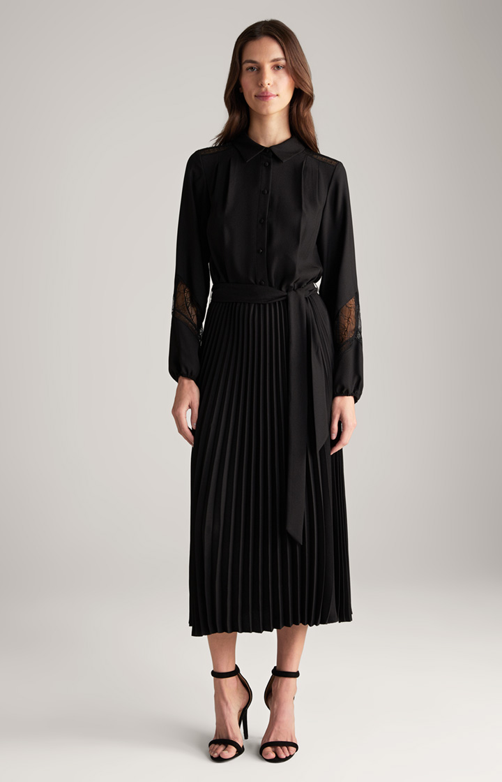 Maxi Crêpe-Kleid in Schwarz