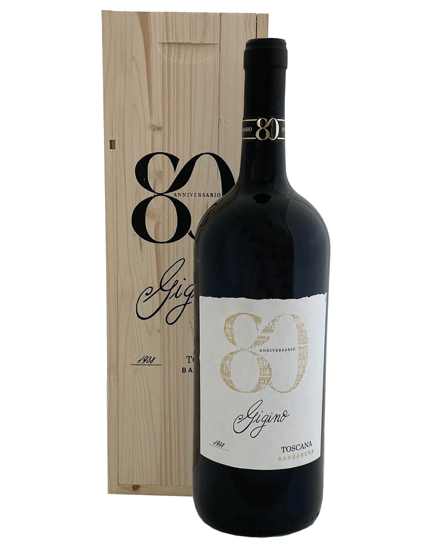 Toscana IGT Gigino Ottantesimo Anniversario 2017 Barbanera Magnum 1,5 ℓ, Caisse bois