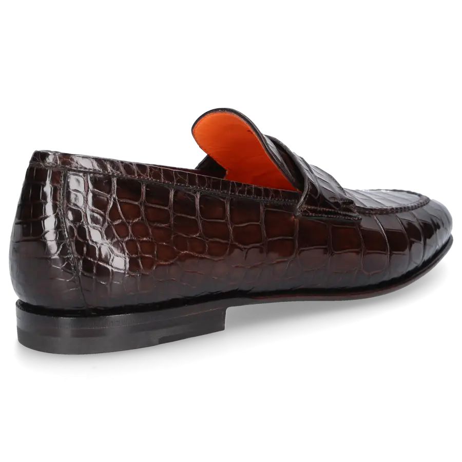 Santoni - Loafer 15609 Krokodilleder - braun
