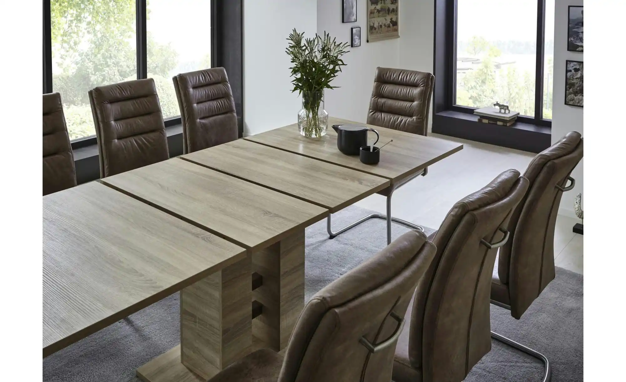 Polsterschwingstuhl 2er-Set in Leder-Optik