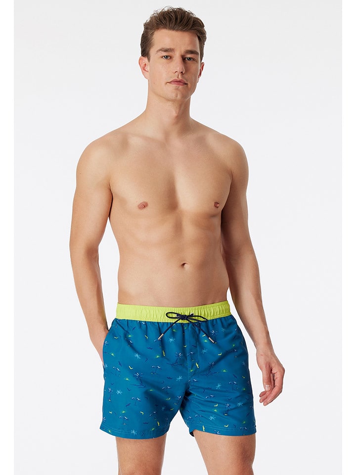 Schiesser Badeshorts in Blau/ Grün günstig kaufen