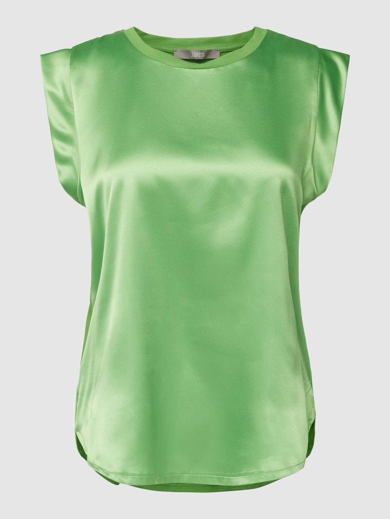 Blusenshirt mit Rundhalsausschnitt in grün