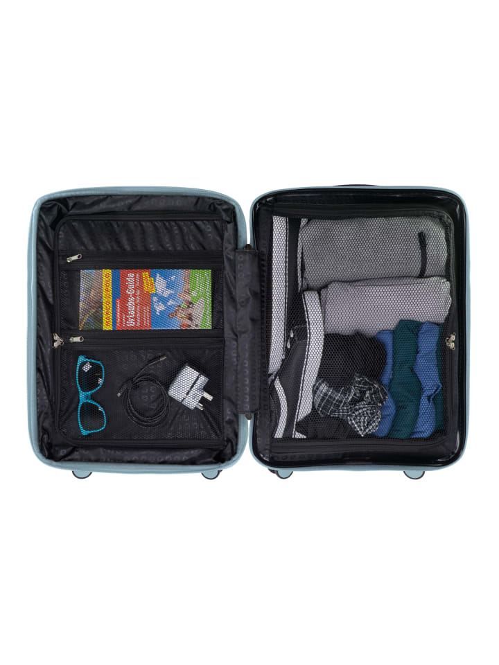Hauptstadtkoffer Mitte - Handgepäck Bordgepäck-Trolley Koffer, TSA, in Pool blau günstig kaufen S