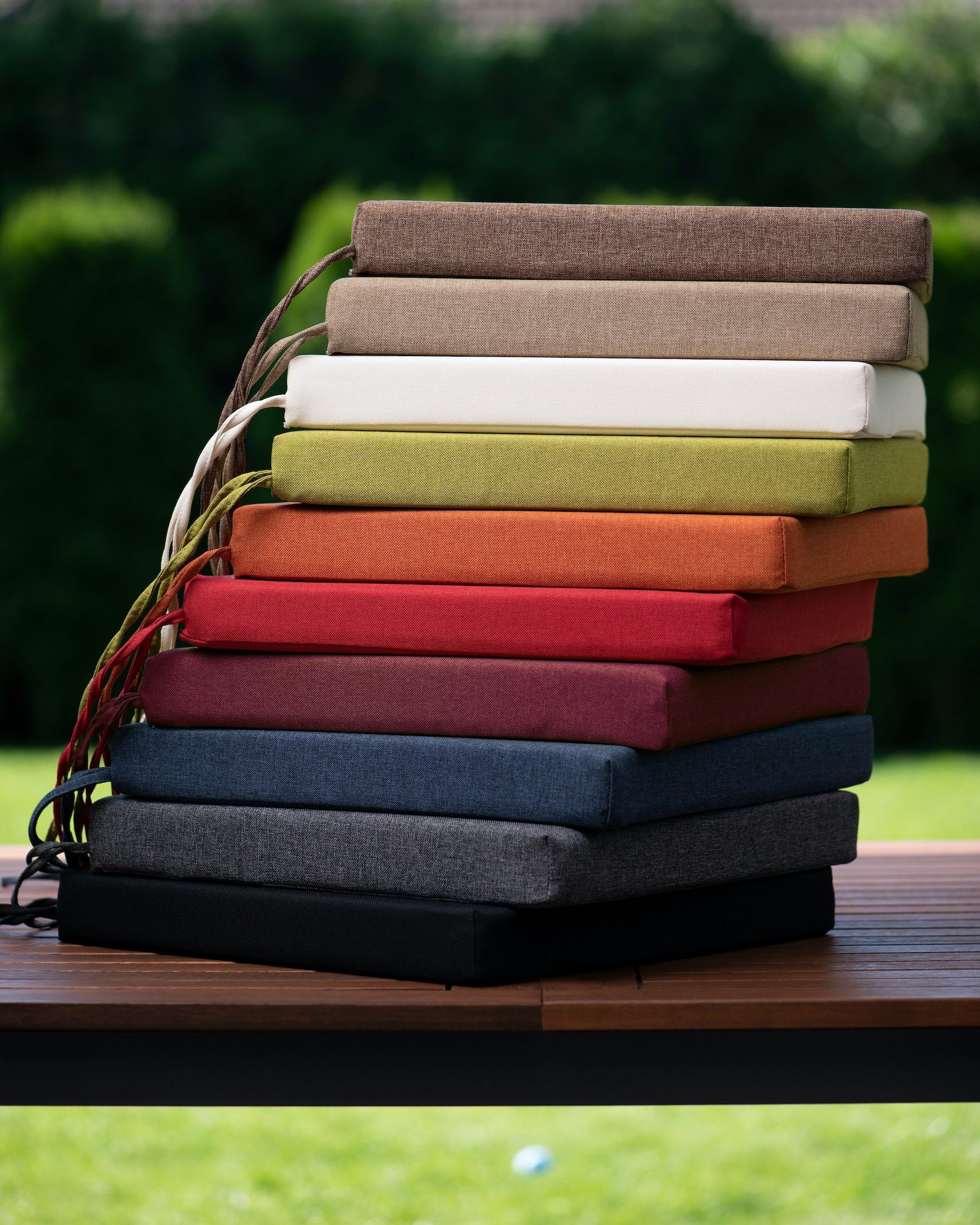sunnypillow Stuhlkissen 4er Set Kissen 40 x 40 x 5 cm, Sitzkissen Sitzauflage für Stühle, Bänke