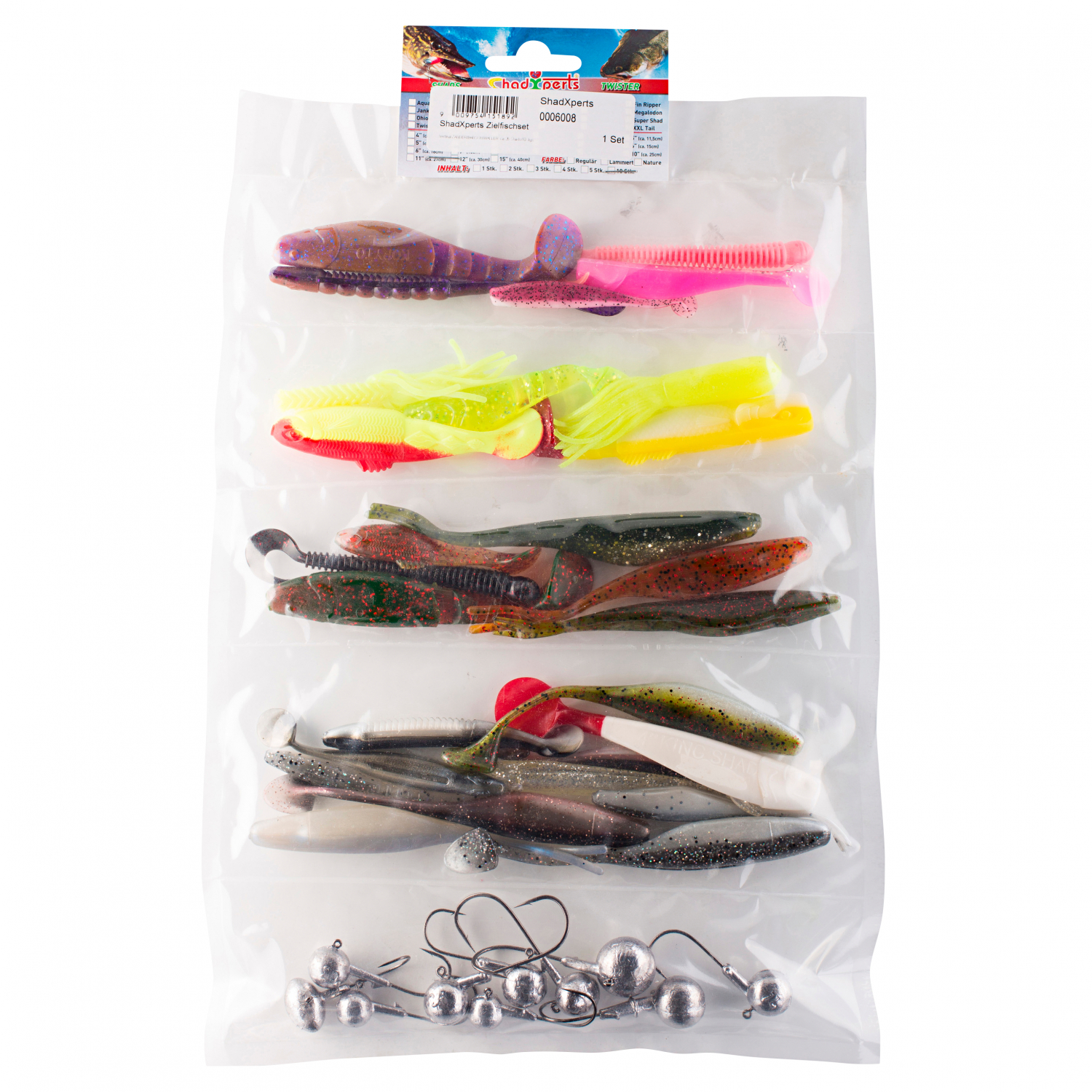 ShadXperts Shad/Jighaken Set Vertikal Zander/Barsch/Waller