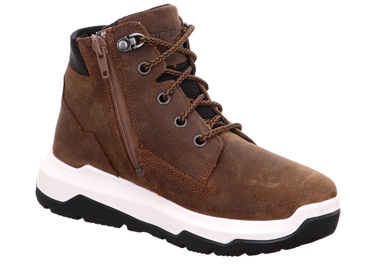 SPACE - Braun/Schwarz Boots mit Reißverschluss