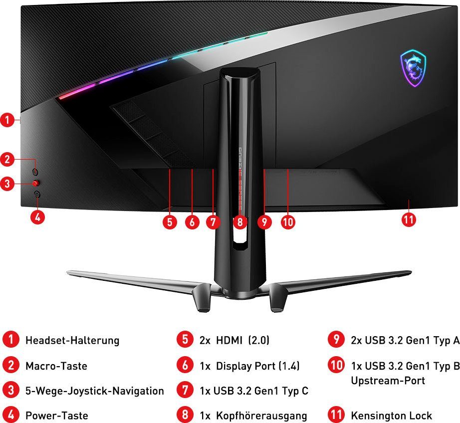 MSI MPG Artymis 343CQR Curved-Gaming-LED-Monitor (86 cm/34 
