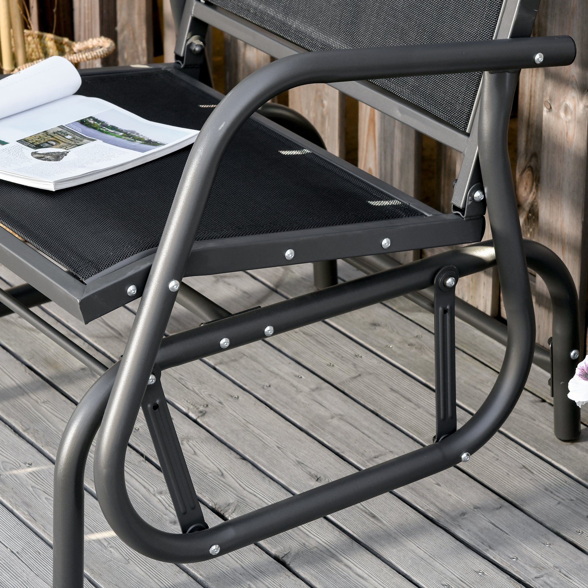Outsunny Schaukelstuhl Gartenstuhl mit Gleitsystem