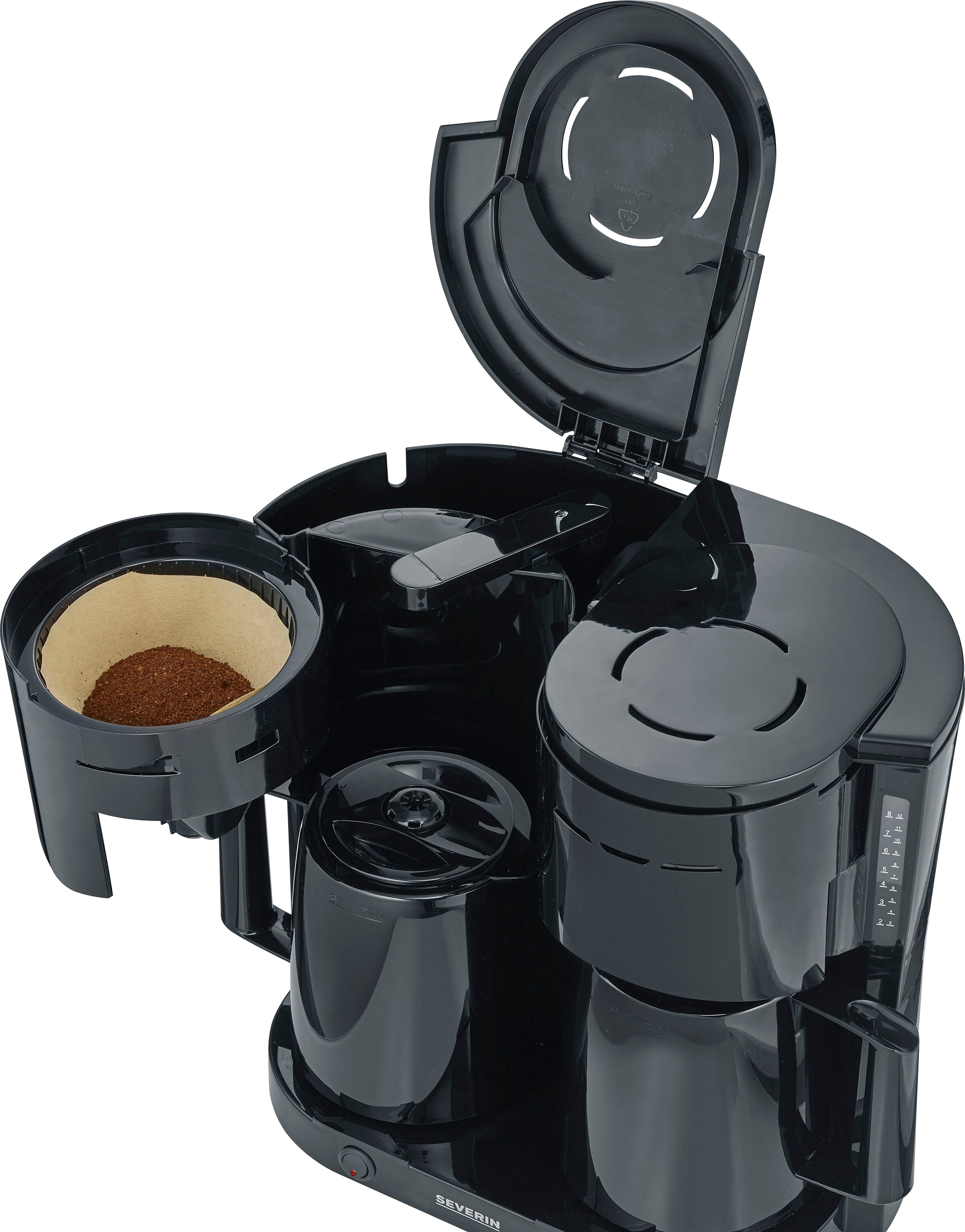 Severin Filterkaffeemaschine KA 9315 Duo, 1l Kaffeekanne, Papierfilter 1x4