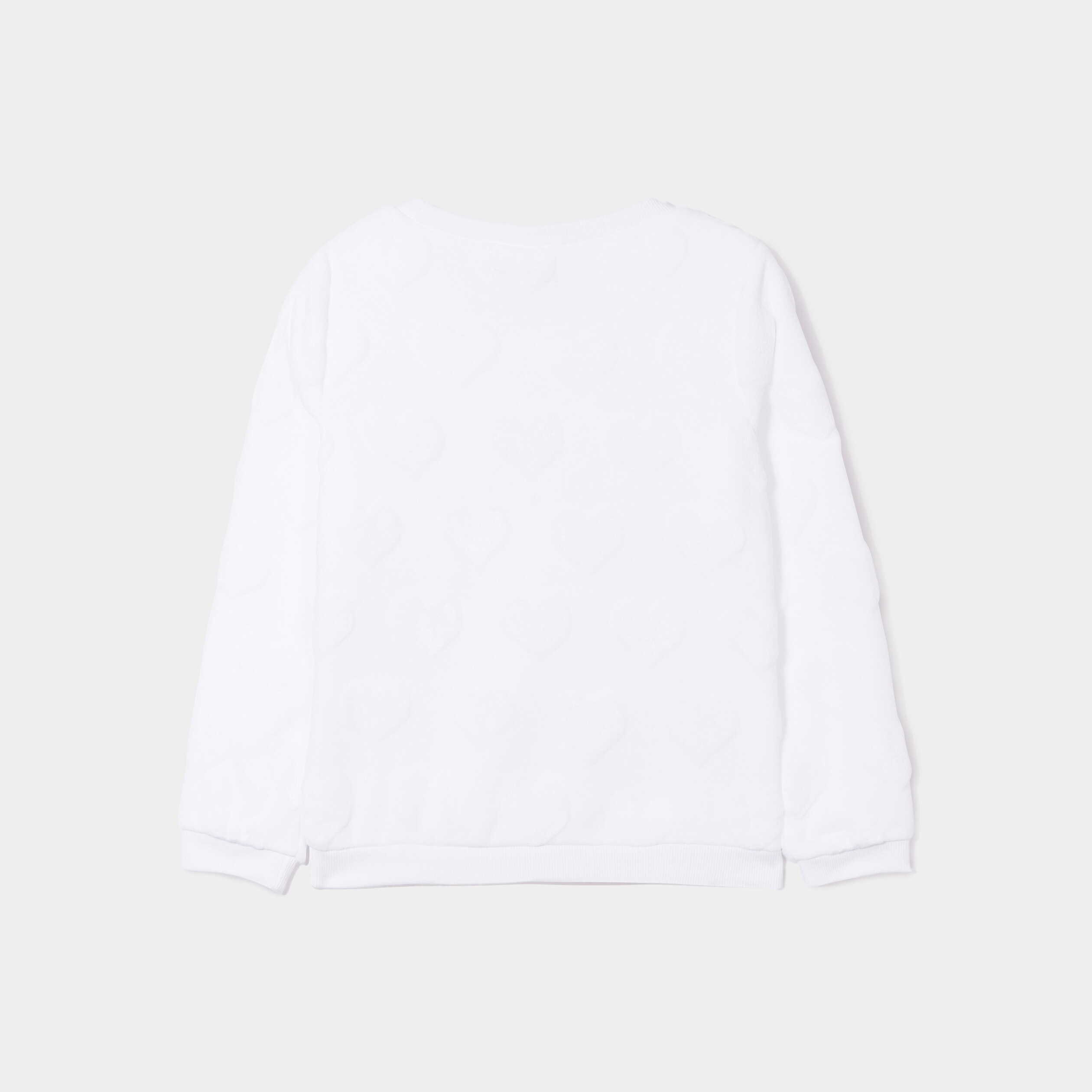 Sweat doux manches longues blanc fille | La Halle