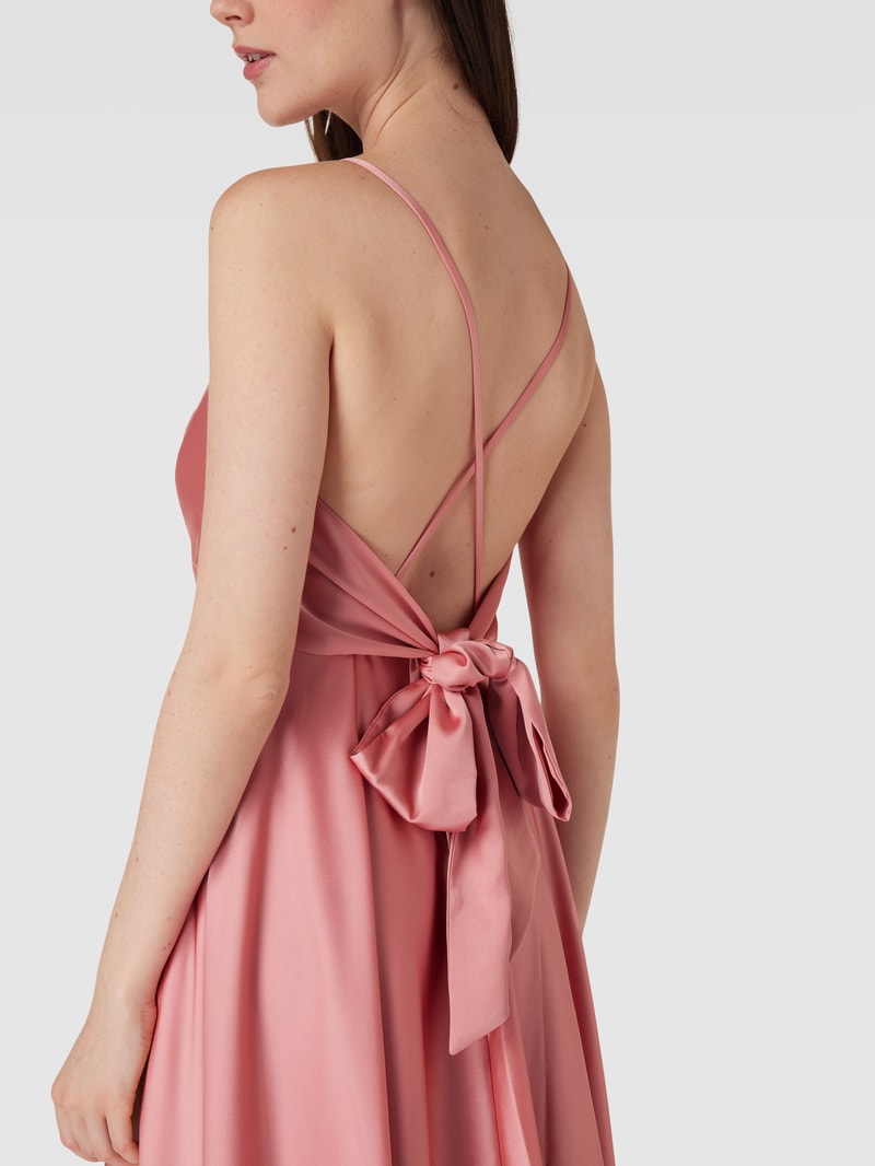 Cocktailkleid mit Herz-Ausschnitt in rosa meliert
